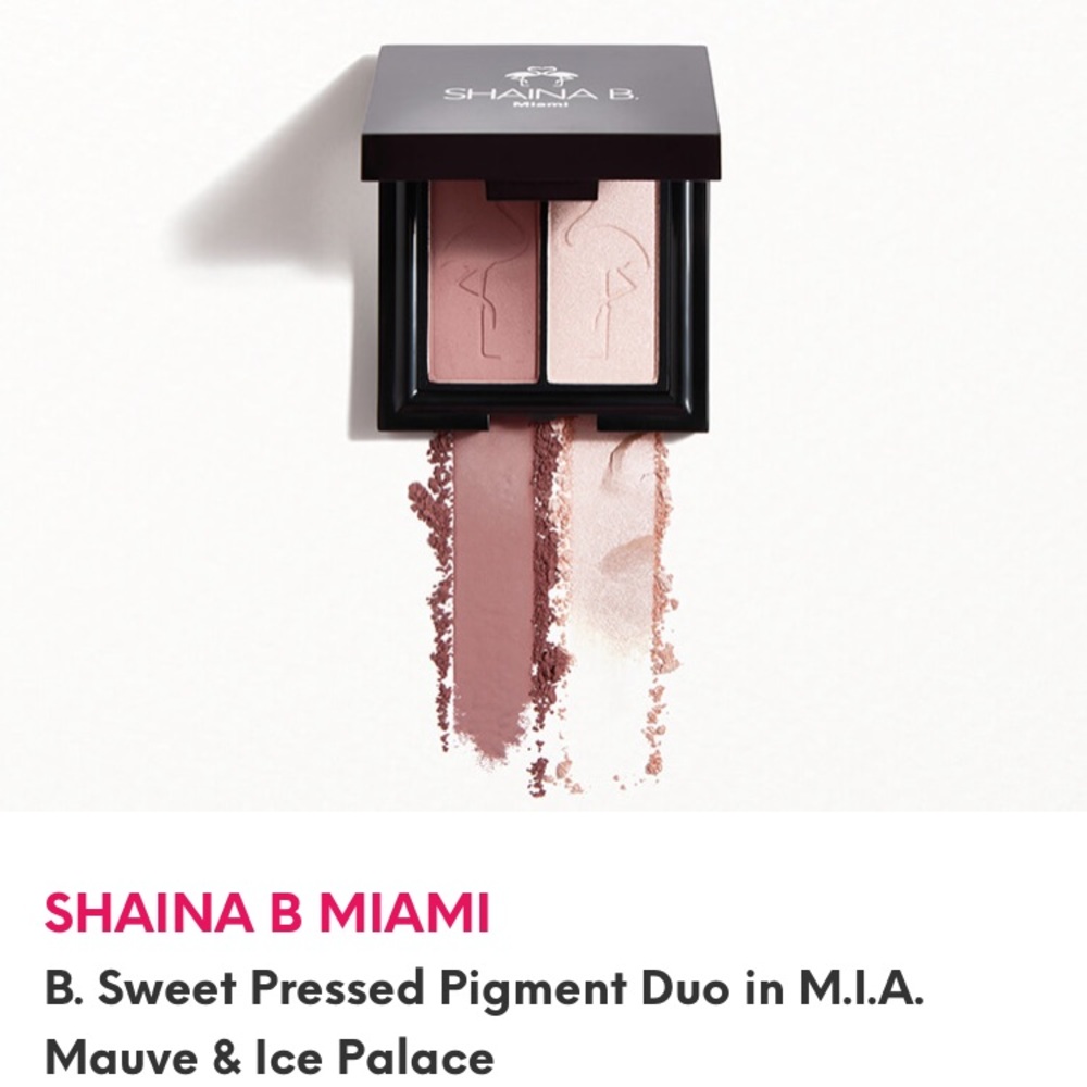Shaina B. Miami eyeshadow duo in M.I.A. Mauve and Ice Palace